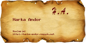 Harka Andor névjegykártya