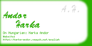 andor harka business card